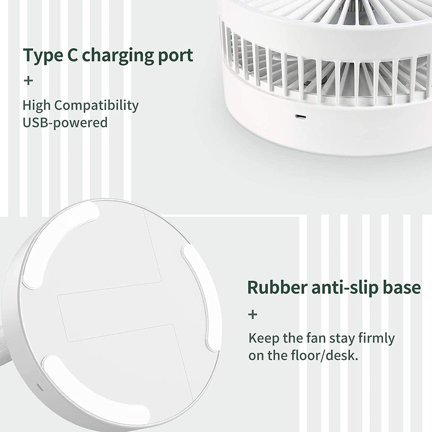 Telescopic Electric Desktop Fan – Height Adjustable, Foldable & Portable