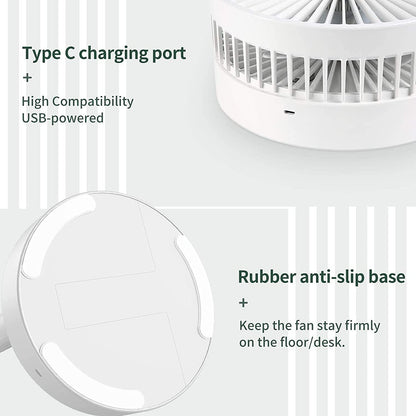 Telescopic Electric Desktop Fan – Height Adjustable, Foldable & Portable