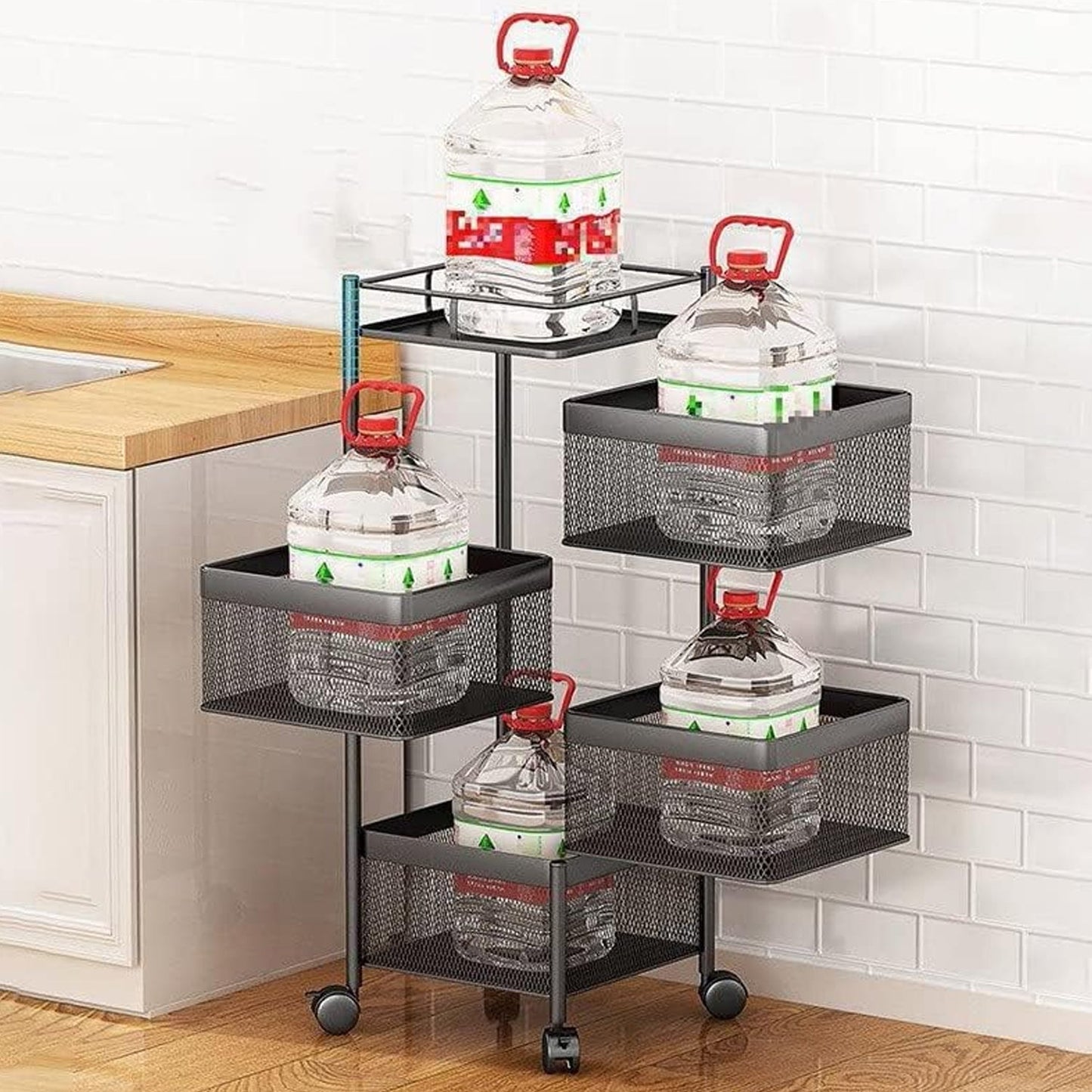 Metal High-Quality Kitchen Trolley with Wheels (3/4 Layer) | Vegetable and Kitchen Storage Rack