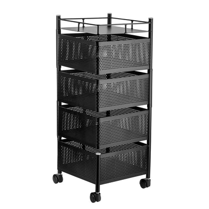 Metal High-Quality Kitchen Trolley with Wheels (3/4 Layer) | Vegetable and Kitchen Storage Rack